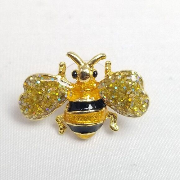 Vintage Little Bumble Bee Enamel Lapel Pin Brooch, Signed 1999 Friends Inc - Picture 2 of 7